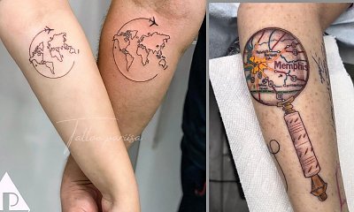 Tatuaż w formie mapy - to najlepszy pomysł dla miłośników podróży! Zobacz najlepsze dziary!
