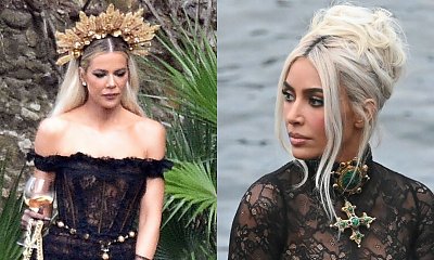 Kim Kardashian i Khloe Kardashian w czarnych koronkowych sukienkach na wesele. Która wyglądała lepiej na ślubie Kourtney?
