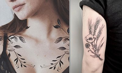 #fliedflowertattoo - tatuaż polnych kwiatów. To hit wśród kobiet! Zobacz najlepsze projekty!