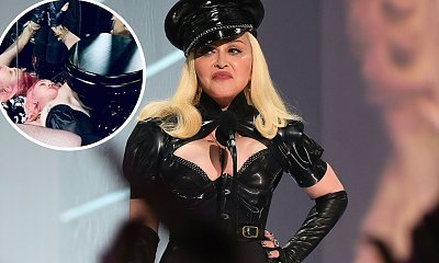 Wyglądająca jak 20-latka Madonna wije się w gorsecie przy czarnym sedesie. Damska wersja Benjamina Buttona?