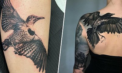#birdtattoo - tatuaż ptaka. Ukazuje piękno, wolność i wyjątkowość projektu. Zobacz najlepsze tatuaże!