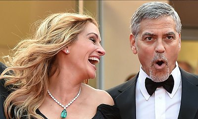 Julia Roberts w szałowym różu i George Clooney w srebrzystej szarości razem na premierze filmu. Jak oni na siebie patrzą!