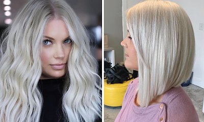 Platynowy blond w trendach na styczeń 2023. Odwrócony bob, curtain bangs, fale i nie tylko!