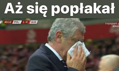 Mecz Albania-Polska — najlepsze memy! Płaczący Fernando Santos i kurtka Lewandowskiej