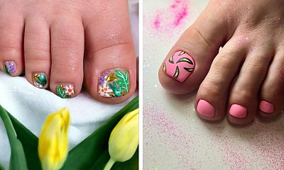 Pedicure hybrydowy — najświeższe propozycje na lipiec 2023