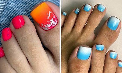 Pedicure ombre - najmodniejsze propozycje na gradientową hybrydę na paznokciach u stóp