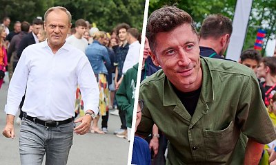 Robert Lewandowski w zielonej koszuli spotkał się z dziećmi w ogrodzie Donalda [memy]