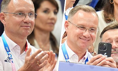 Twardy Andrzej przyleciał specjalnie na finał do Paryża. Tak kibicował polskim siatkarzom