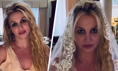Britney Spears "poślubiła samą siebie". Pokazała się w satynowej sukni ślubnej z welonem [wideo]