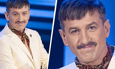 Maciej Rock z wujkowym wąsem w "Twoja Twarz Brzmi Znajomo". "Wąs, co niejedną trząsł"