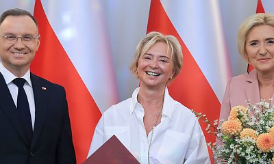 Agata i Andrzej podsumowali dożynki. First lejdi wskoczyła w różową garsonkę