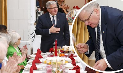 Wigilia w Skolimowie. Wzruszony Bronek podzielił się opłatkiem z artystami [zdjęcia]