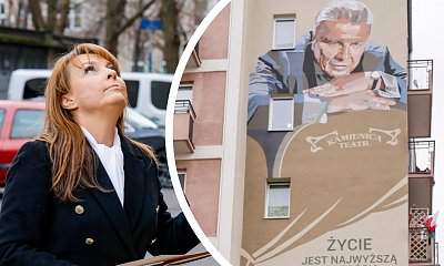 Emilian Kamiński ozdobił ścianę budynku w Warszawie. Wdowa po aktorze wygłosiła przejmujące słowa