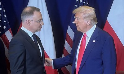 Pomarańczowy Donald prawił Andrzejowi komplementy. Twardziel aż się zarumienił [wideo]