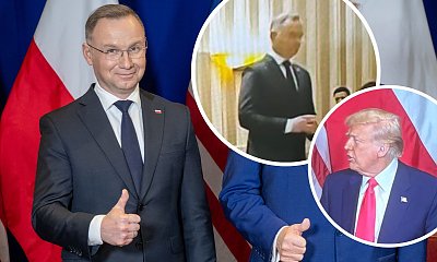 Twardziel Andrzej chyba się zestresował czekając na pomarańczowego Donalda, bo chodził w kółko. Zabawne wideo bawi do łez [memy]