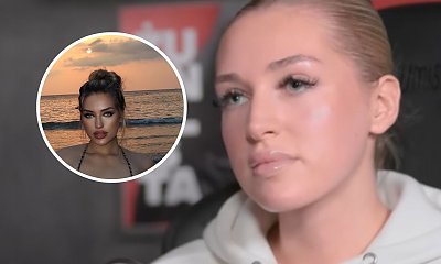 Caroline Derpieński pręży się na plaży w zwierzęcym stroju kąpielowym. Jest nie do poznania - ktoś tu lekko przesadził z przeróbkami