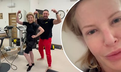 Joanna Racewicz nadaje ze szpitalnego łóżka. Dopiero co 51-latka dźwigała ciężary i robiła "ćwiczenia tylko dla twardzielek" [wideo]