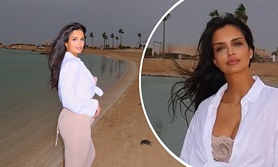 Klaudia El Dursi zrzuciła koszulę i odsłoniła ciążowy brzuszek. Fanka: "taki to mam ja, jak zjem za dużo na kolację"