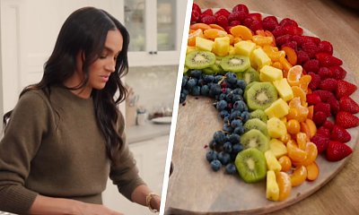 Meghan Markle orze, jak może. Na oczach widzów przygotowała pokrojone owoce ułożone na desce [wideo]