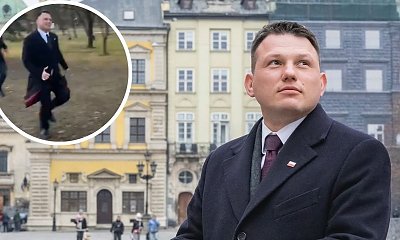 Tchórzliwy Sławek dał dyla, kiedy ludzie chcieli mu zadać kilka pytań. Jego sprint stał się hitem sieci [wideo]