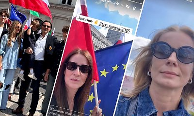 Gwiazdy poszły na marsz: Maja Ostaszewska, Magdalena Cielecka, Małgorzata Rozenek z rodziną