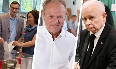 Tak głosy oddają panowie z Wiejskiej: Donek na biało, Mateusz bez krawata, a Jarek z nieskrywaną radością