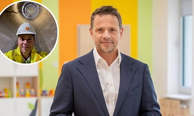 Piękny Rafał żadnej pracy się nie boi. Wskoczył w kamizelkę, kask i robi selfie z pracy w tunelu. Internauci reagują memami