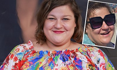 Dominika Gwit wskoczyła w fioletowy kostium kąpielowy. Jej dekolt do pasa pobudził fanów