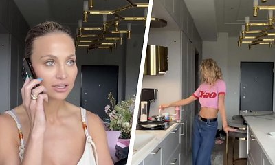 Hanna Żudziewicz i Jacek Jeschke pokazali swe mieszkanie glamour. Kuchnia ocieka złotem, a marmurowa posadzka prosi, by po niej stąpać
