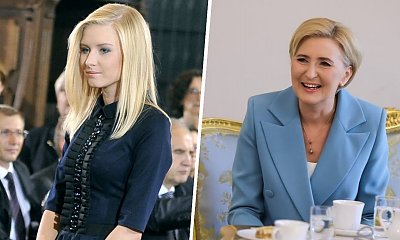 Kinga nie miała welonu, lecz ozdobę we włosach. Identycznie, jak jej mama w dniu swojego ślubu [stare zdjęcie]