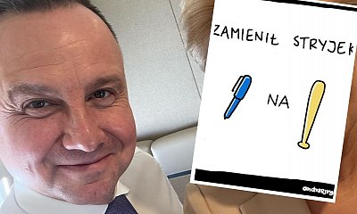 Andrzej Duda na odchodne rozluźnił się jak nigdy. Pokazał mem o sobie: "Padłem"