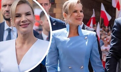 Marta od Karola niczym panna młoda wkroczyła do Pałacu w bieli. Jej druga stylizacja podkreśliła wszystkie atuty sylwetki