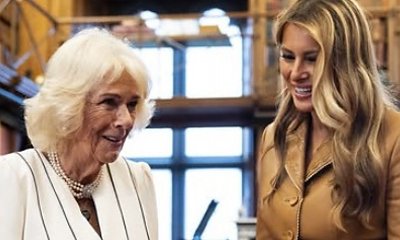 Drapieżna Melania Trump cała w skórze na dworze, a królowa Camilla w sukieneczce jak dziewczynka