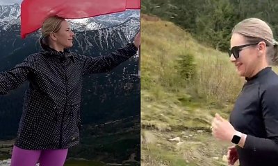 Marta Nawrocka w sportowych fatałaszkach pręży się na łańcuchach. Szczęka opada, tak wyglądała przed pałacem [zdjęcia]