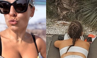 Rozgogolona Anna Mucha walczy z upałem w mikroskopijnych majtkach i z przodem na wierzchu. Fani nie mają złudzeń: "Wszystko widać!" [zdjęcia]
