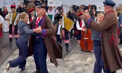 Marta Nawrocka wywija w niebotycznych szpilkach na dożynkach. Internauci pękają z zachwytu: "Mnie by nogi w szpilkach odpadły. Brawa dla pani Marty" [wideo]