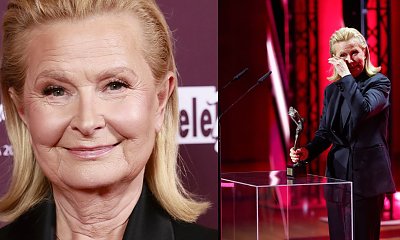 Barbara Bursztynowicz na gali Telekamery 2026. Aktorka zachwyciła czarnym garniturem z dekoltem do pasa