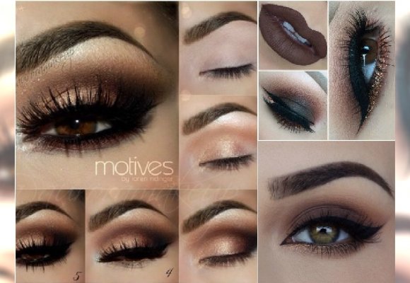 Brązowy Makijaż Oczu Zmysłowy Smoky Eyes I Złota Kreska Absolutnie
