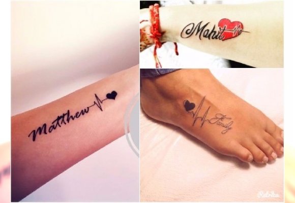 Tatuaż Heartbeat Dla Mamy Wzory Z Imieniem Sercem I Napisami 13