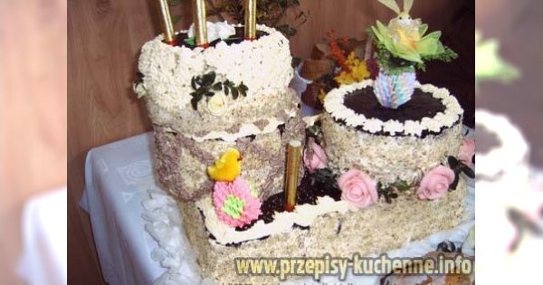 Tort orzechowo - kokosowy