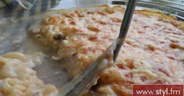 Zapiekanka makaronowa z szynką