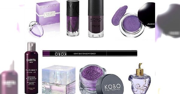 Purpurowy deszcz kosmetyków