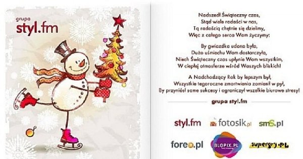 Świąteczne życzenia od redakcji Styl.fm