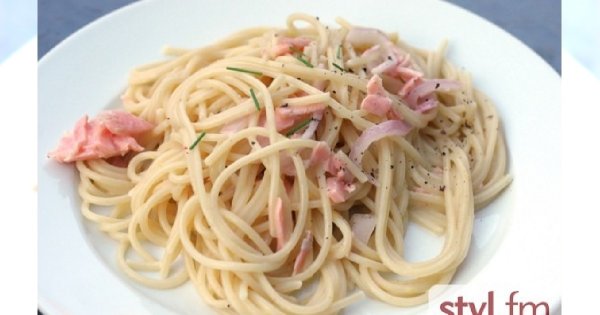 Penne z łososiem