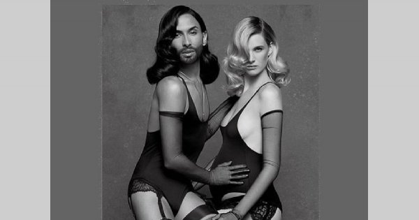 Conchita Wurst i ciężarna Ashleigh Good w sesji Karla Lagerfelda