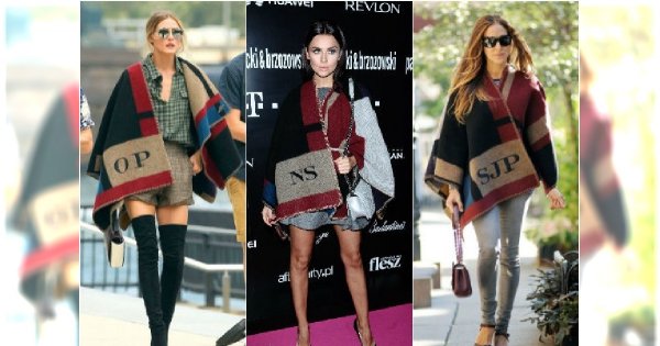 Modowy hit wśród gwiazd - ponczo Burberry