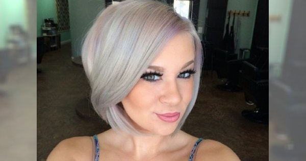 Cięcie w pół szyi z HOT grzywką dla blondynek!