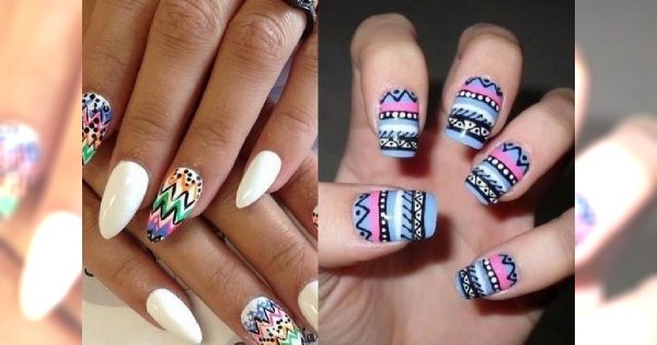 Aztecki manicure - unikalne i modne  wzorki na paznokcie