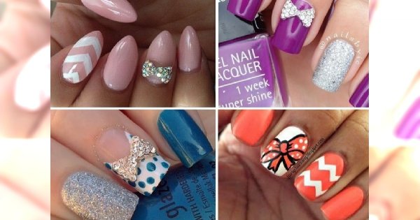80 hot propozycji na uroczy manicure z kokardką