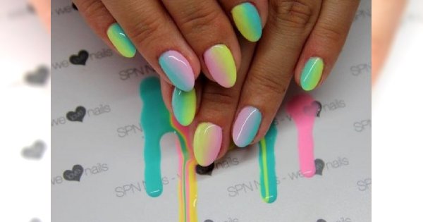 Dziewczęcy manicure na lato dla okrągłej płytki paznokcia!